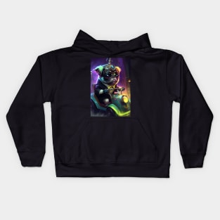 Cyberpunk Pug Super Kart Racing Kids Hoodie